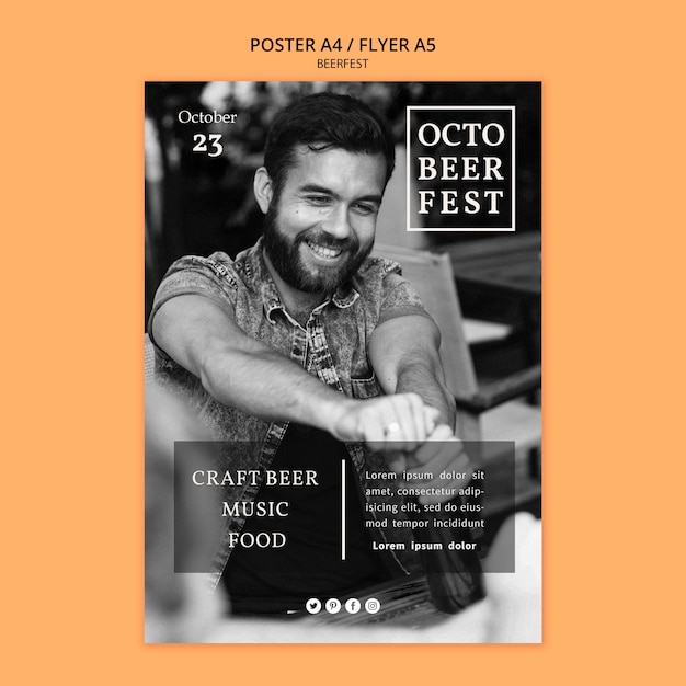 Flyer Template for Octobeerfest – Download Free Stock Photo