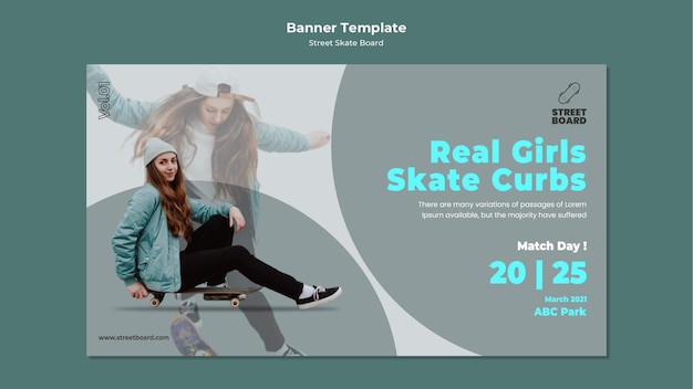 Street Skateboard Banner Template – Free to Download