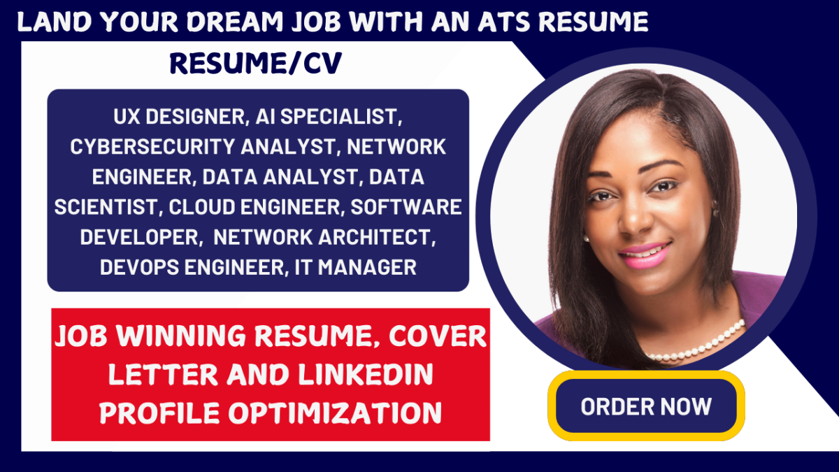 I Will Write a Professional Resume for Network Engineer, UX Designer, Cloud Engineer, and AI Specialist