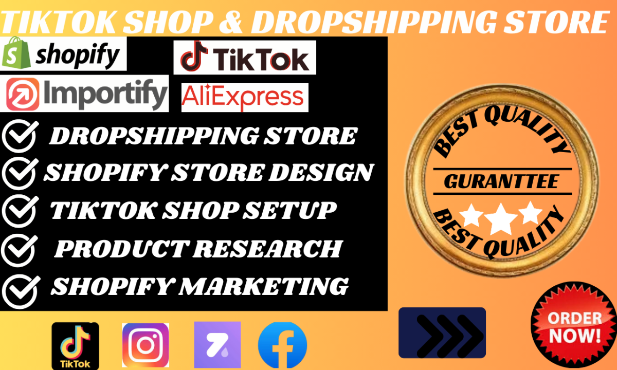 I Will Manage, Setup TikTok Shop, TikTok Dropshipping, TikTok Shop Ads, and Act as Your TikTok Shop Manager