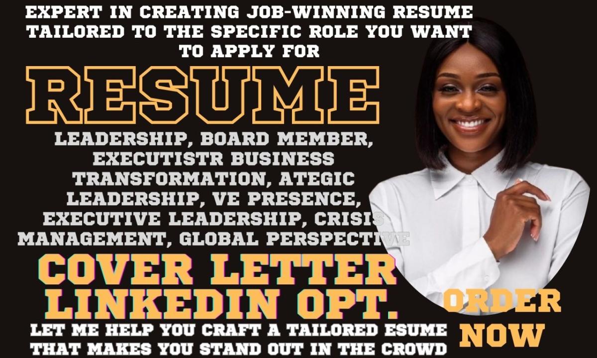 I Will Write Professional Resume Services for Directors, Executives, and Board Members