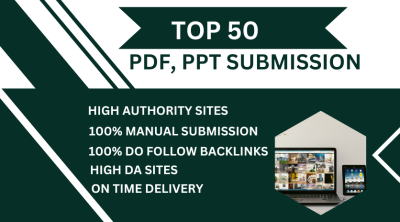 I Will Provide Expert 20 Manual PDF and PPT Submission Backlink Services