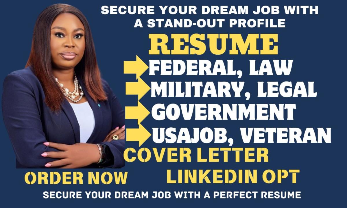 I Will Draft Federal, Military, Veteran, KSA, USAJOBS, Govt, Canadian, Executive Resume