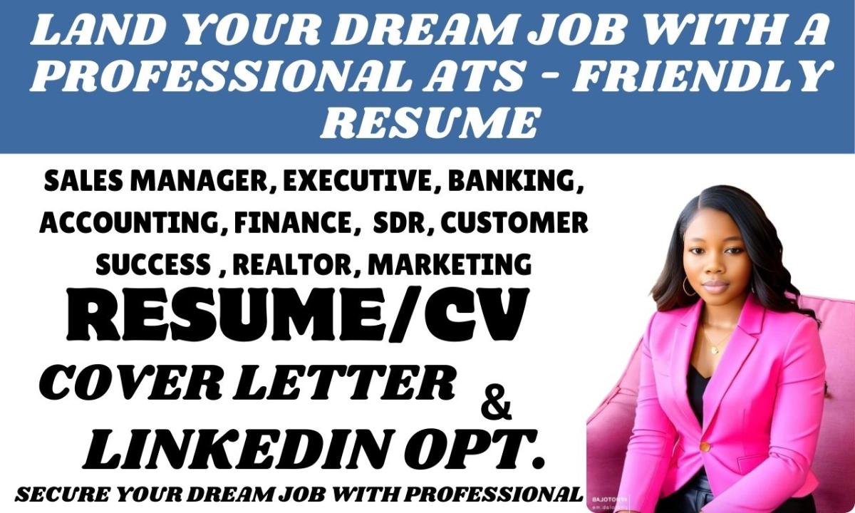 I Will Write an Impressive Resume for Sales Managers, Public Relations Professionals, Entrepreneurs, and Business Owners