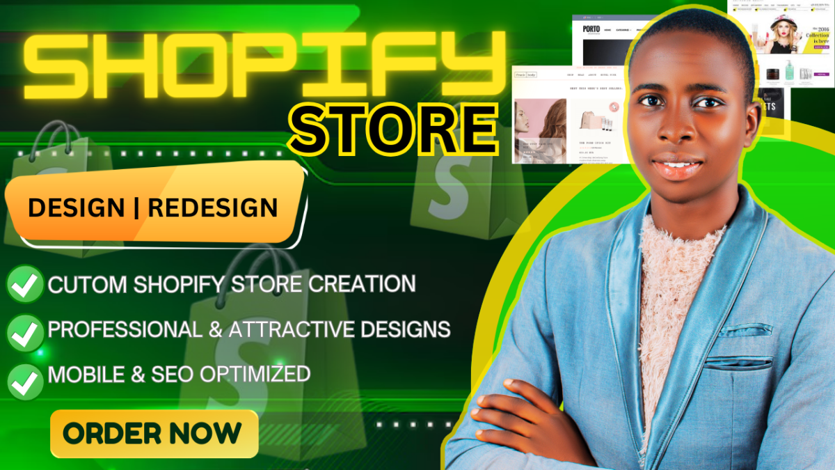 I Will Design Shopify Website, Shopify Store, Shopify Redesign, Shopify Dropshipping