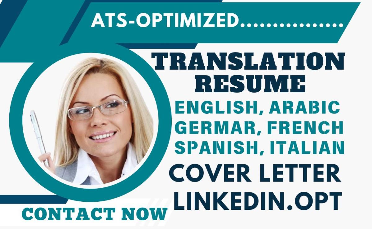 I Will Write and Translate Your Resume in German, Spanish, French, Italian, Arabic, and English