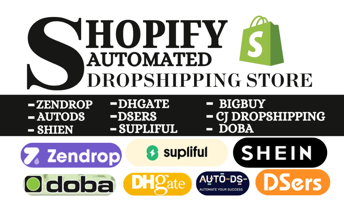 I Will Create Shopify Dropshipping Website Store via Supliful, Temu, AutoDS, and Zendrop