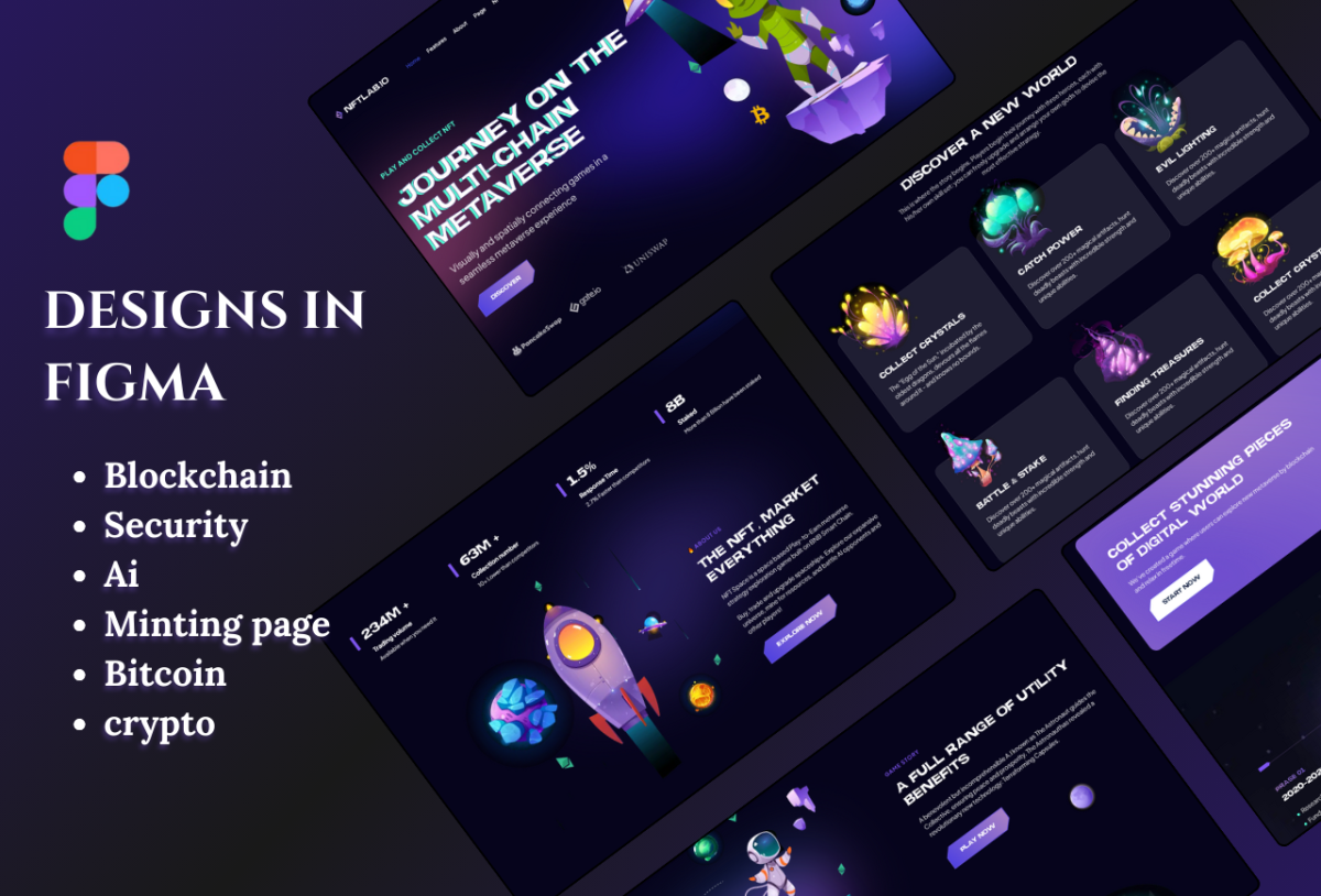 I Will Craft Stunning NFT, Meme Coin, and Blockchain Crypto Website Designs in Figma