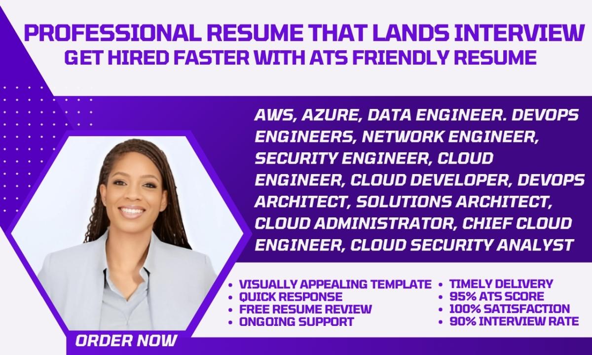 I Will Craft an Impressive Cloud Engineer Resume, AWS, DevOps, Azure ATS Resume, and Cover Letter