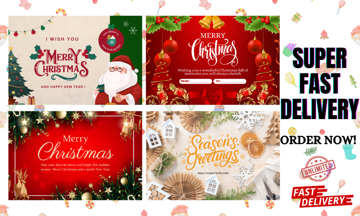 I Will Design a Merry Christmas Card and Greeting Cards