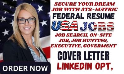 I Will Provide Federal Resume Job Search, Government, KSA, USAJOBS Resume