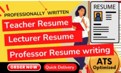 I Will Provide Teacher, Lecture, Adjunct, Professor Resume