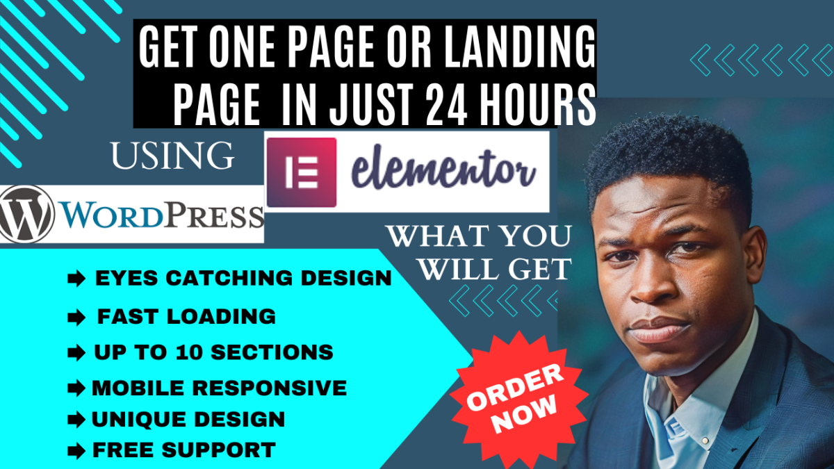 I Will Design a Unique WordPress Landing Page – One Page, Single Page Website