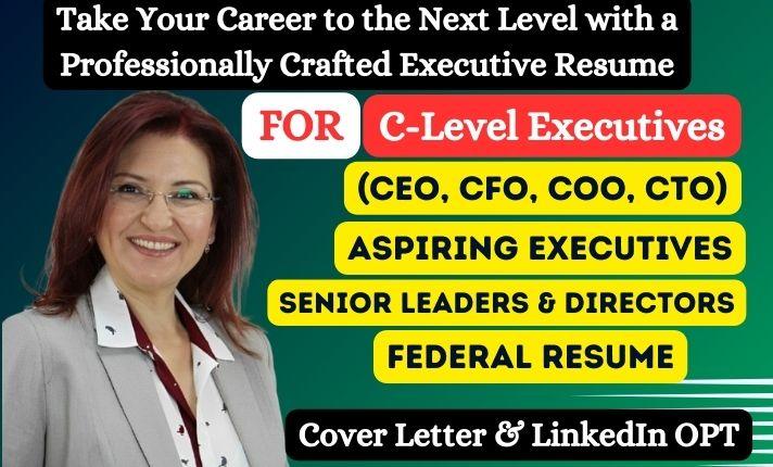 I Will Write Executive Resumes for C Level Executives (CEO, CFO, ECQs) and Resume Writing