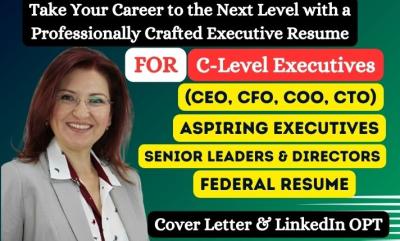 I Will Write Executive Resumes for C Level Executives (CEO, CFO, ECQs) and Resume Writing