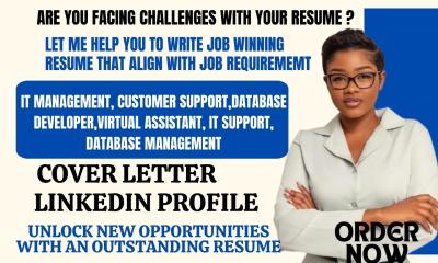 I Will Design a Professional IT Resume for IT Roles, IT Management, and IT Support Positions