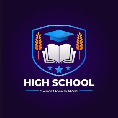 Gradient High School Logo Design – Free Download