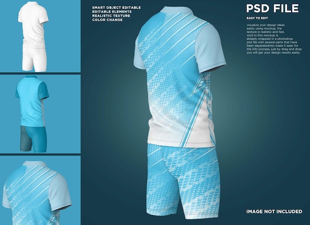 Short Sleeve V-Neck Mockup for Football Soccer – Free Download