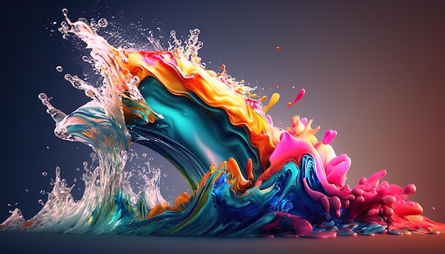 Abstract Colorful Splash 3D Background – Free Stock Photo for Download