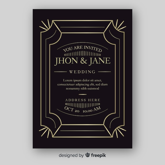 Elegant Wedding Invitation Template with Ornaments – Download Free Stock Photo