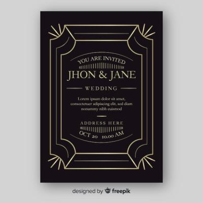 Elegant Wedding Invitation Template with Ornaments – Download Free Stock Photo