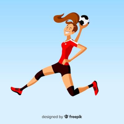 Happy Handball Player in Flat Design – Free Stock Photo, Download for Free