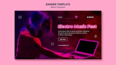 Retro-Futurism Banner Template – Download Free Stock Photo