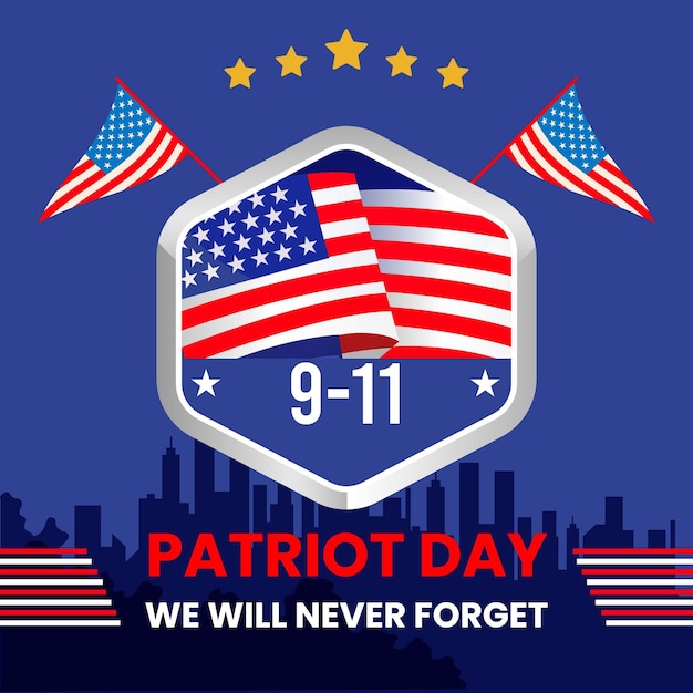 Patriot Day Flat Illustration – Free Download