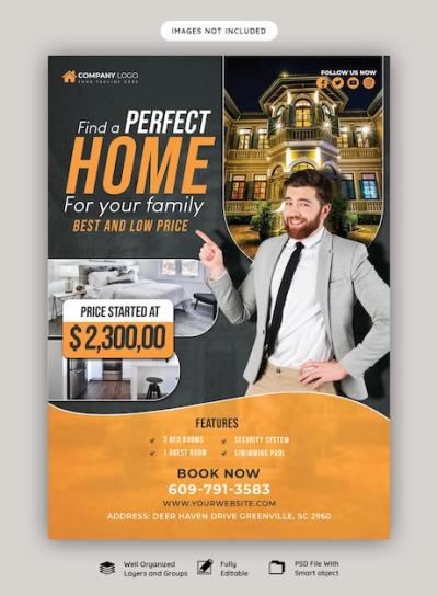 Real Estate House Property Flyer Poster Template – Free Download