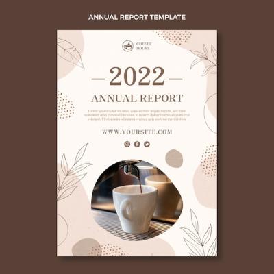 Hand Drawn Texture Coffee Shop Annual Report Template – Free Download