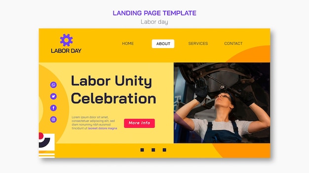 Labor Day Celebration Landing Page Template – Free Download