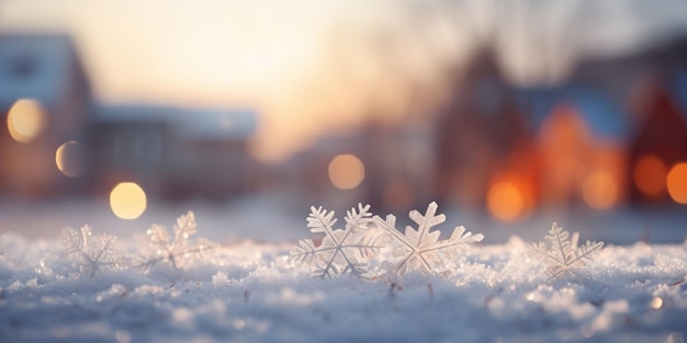 Snowflakes in a Stunning Winter Landscape – Free Download