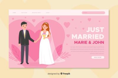 Just Married Wedding Landing Page – Free Download