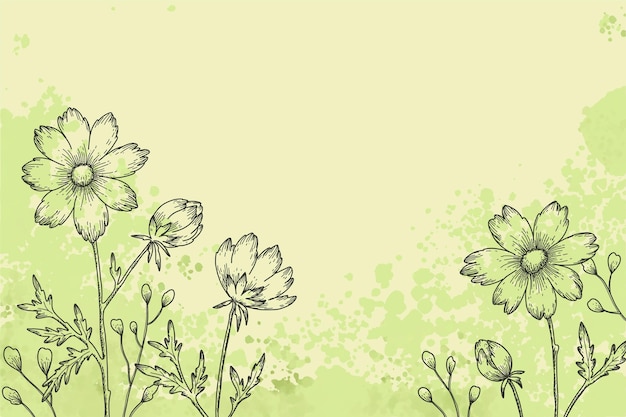 Floral Hand Drawn Background Design – Free Download