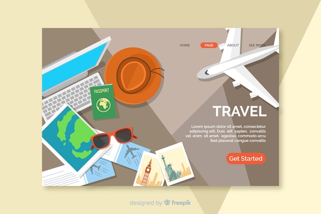 Travel Landing Page Vector Template – Free Download