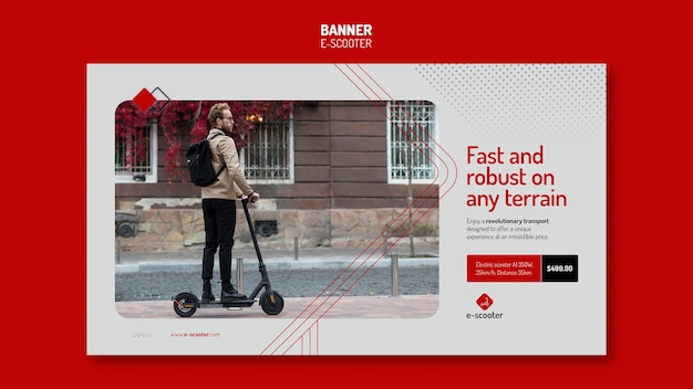 E Scooter Banner Template – Free Download of High-Quality PSD Stock Photo