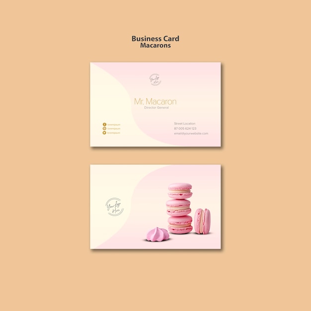 Macarons Business Card Template Design – Free Stock Photo, Download for Free