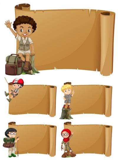 Creative Banner Design Featuring Girls and Boys – Free Download