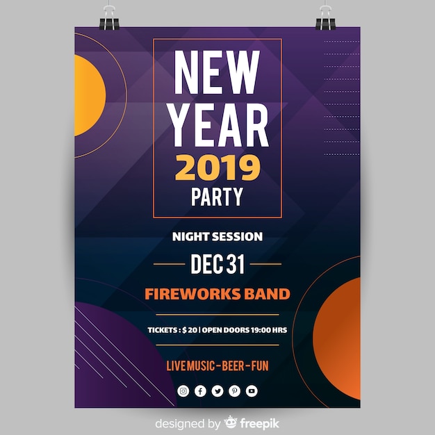 2019 New Year Party Banner – Free Download