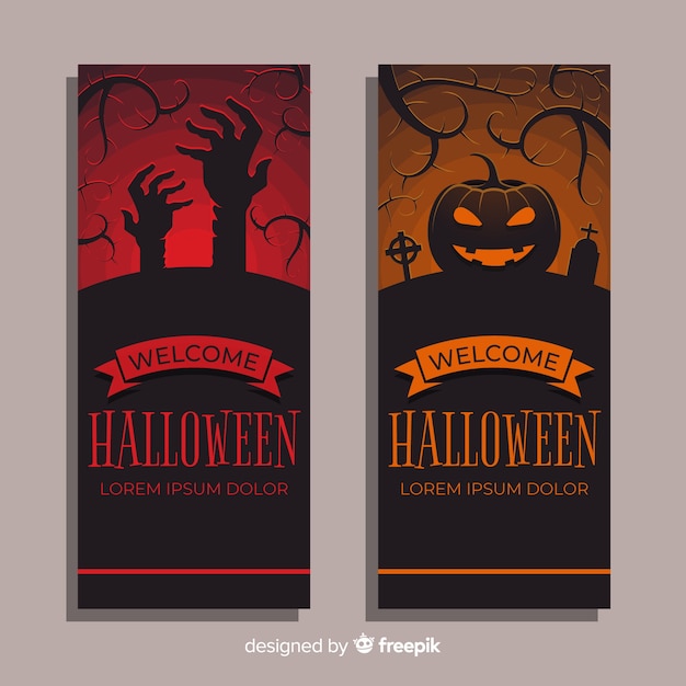 Red and Orange Halloween Banners – Free to Download