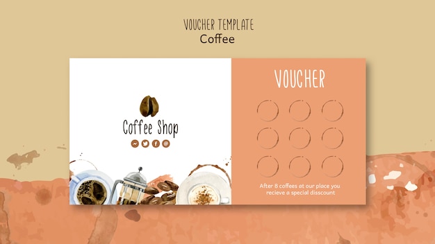 Coffee Theme Voucher Template – Free Download