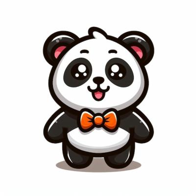 Cute Kawaii Cartoon Panda Mascot Logo – Free Stock Photo for Download