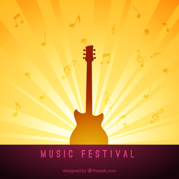 Music Festival Background Featuring Guitar â Free Download