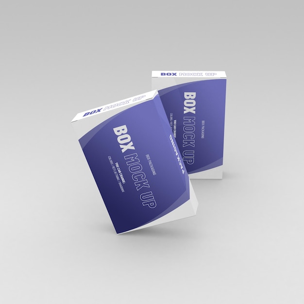 Changeable Mockup of Two Rectangle Cardboard Boxes for Product Branding – Free Download