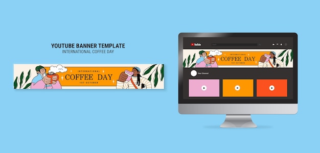 International Coffee Day YouTube Banner Template – Free Download