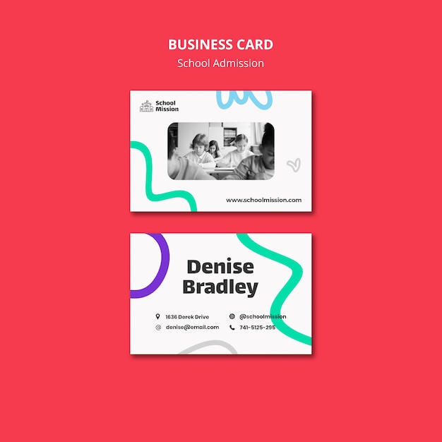 School Admission Business Card Template – Free Download