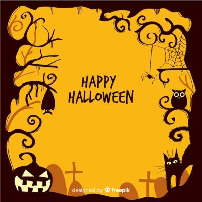 Hand Drawn Halloween Ornamental Frame – Free Download