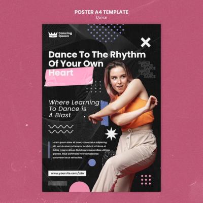 Vertical Poster Template for Dance Studio Classes – Free Stock Photo, Download Free