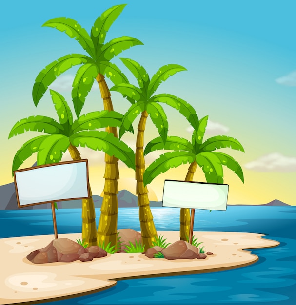 An Island with Signboards – Free Stock Photo, Download Free