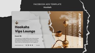 Flat Design Hookah Template for PSD – Free Download